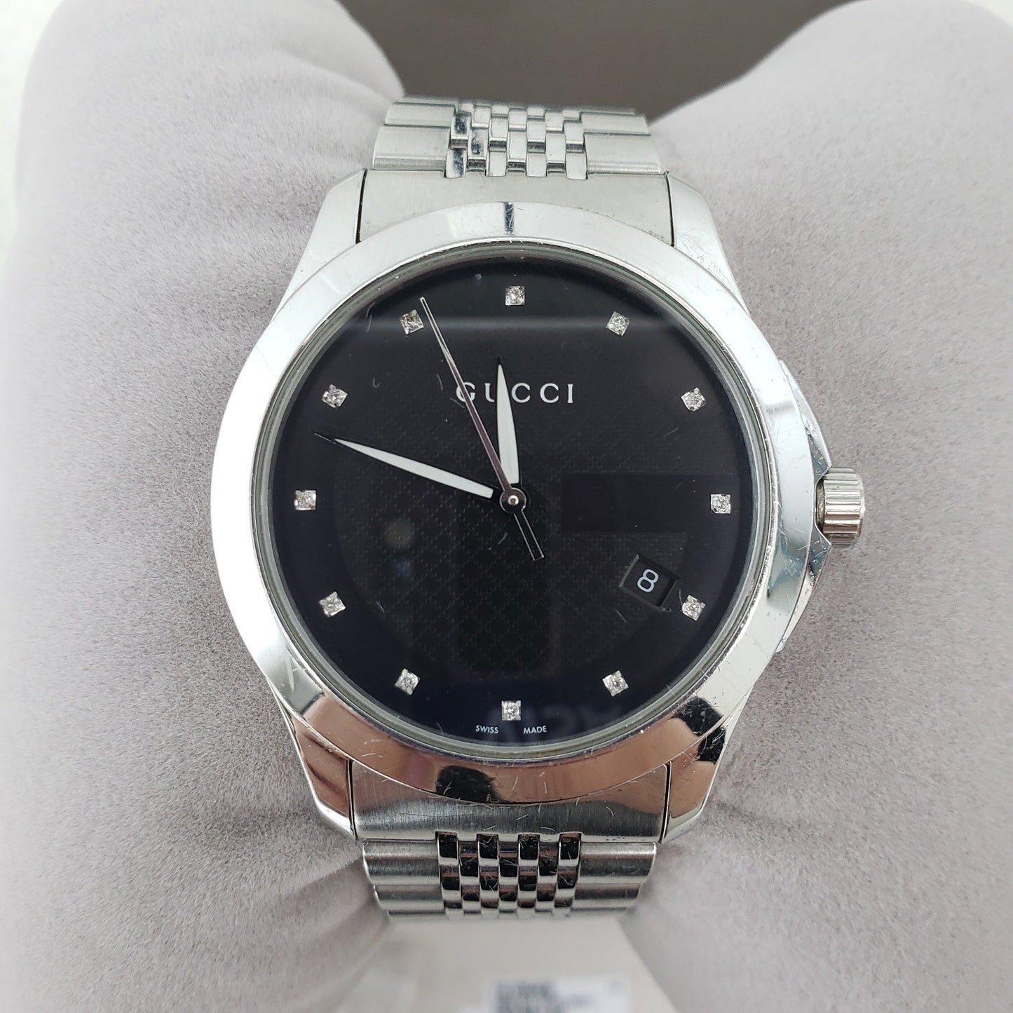 Gucci Men's Watch with 12-Point Diamonds YA126405 48194096