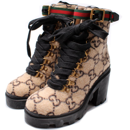 Gucci Wool Sylvie Combat Boots Size 36