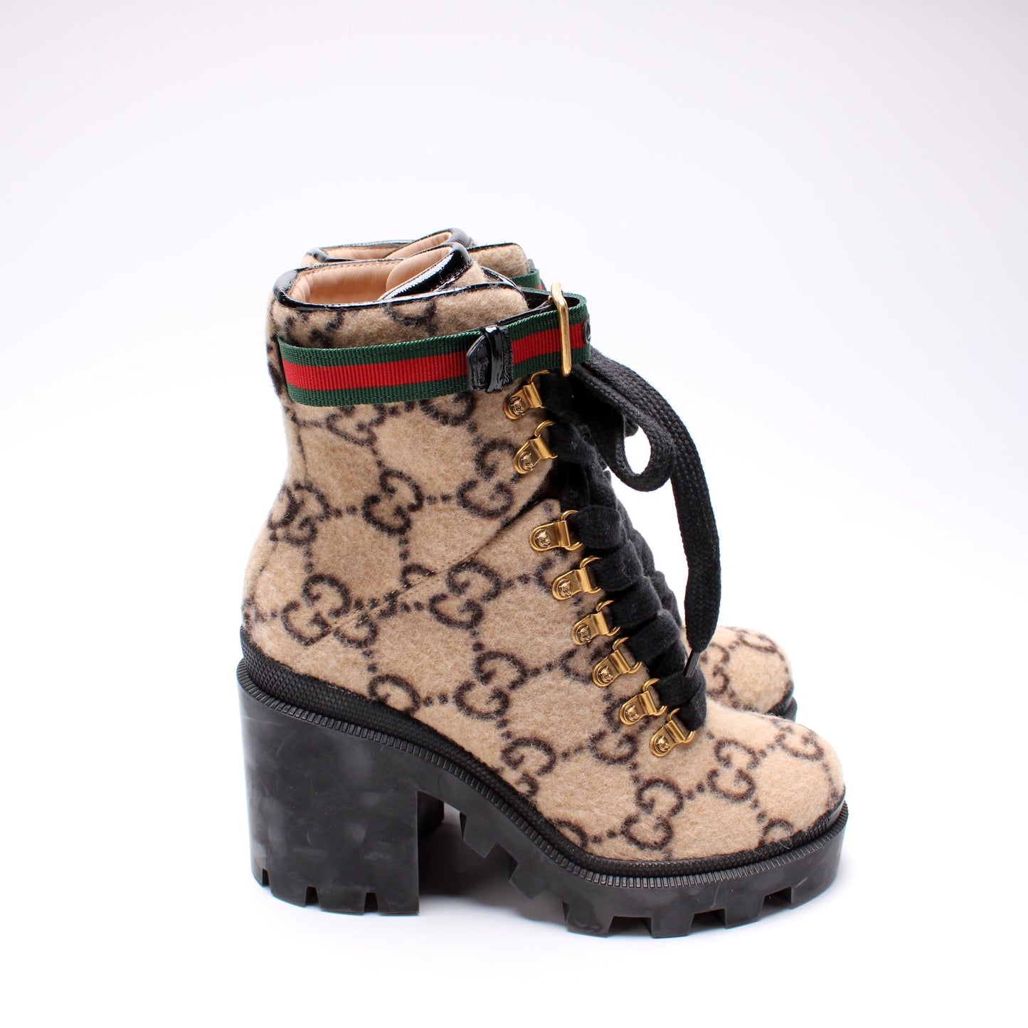 Gucci Wool Sylvie Combat Boots Size 36