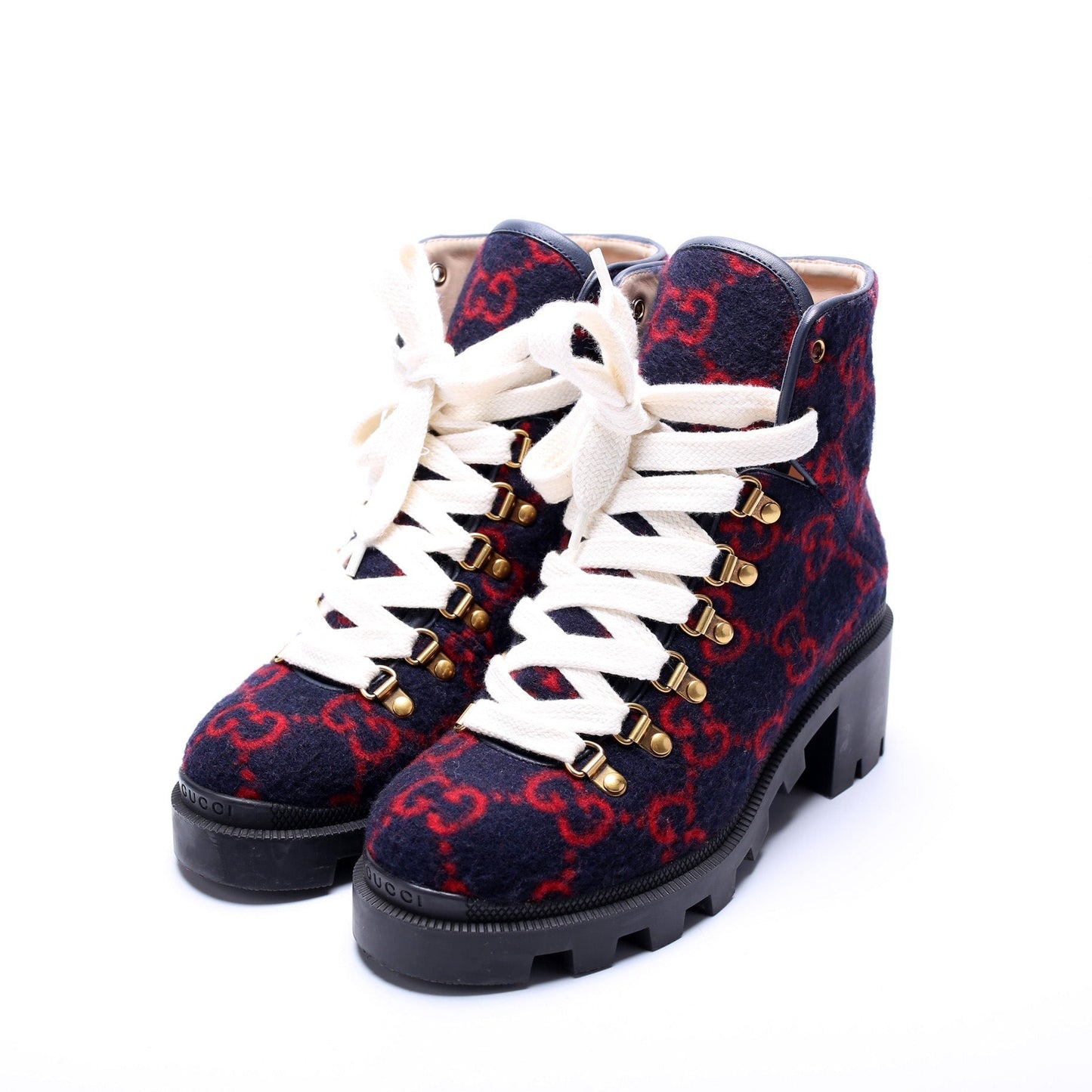 Gucci Wool Sylvie Combat Boots Size 36