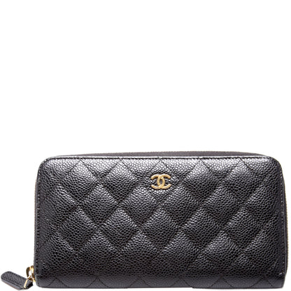 Chanel CC Caviar Small Zip Around Wallet