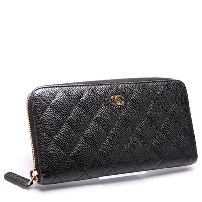 Chanel CC Caviar Small Zip Around Wallet