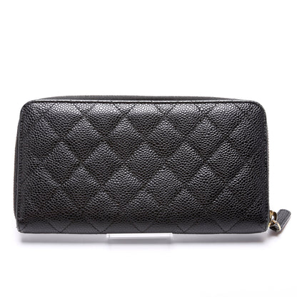 Chanel CC Caviar Small Zip Around Wallet