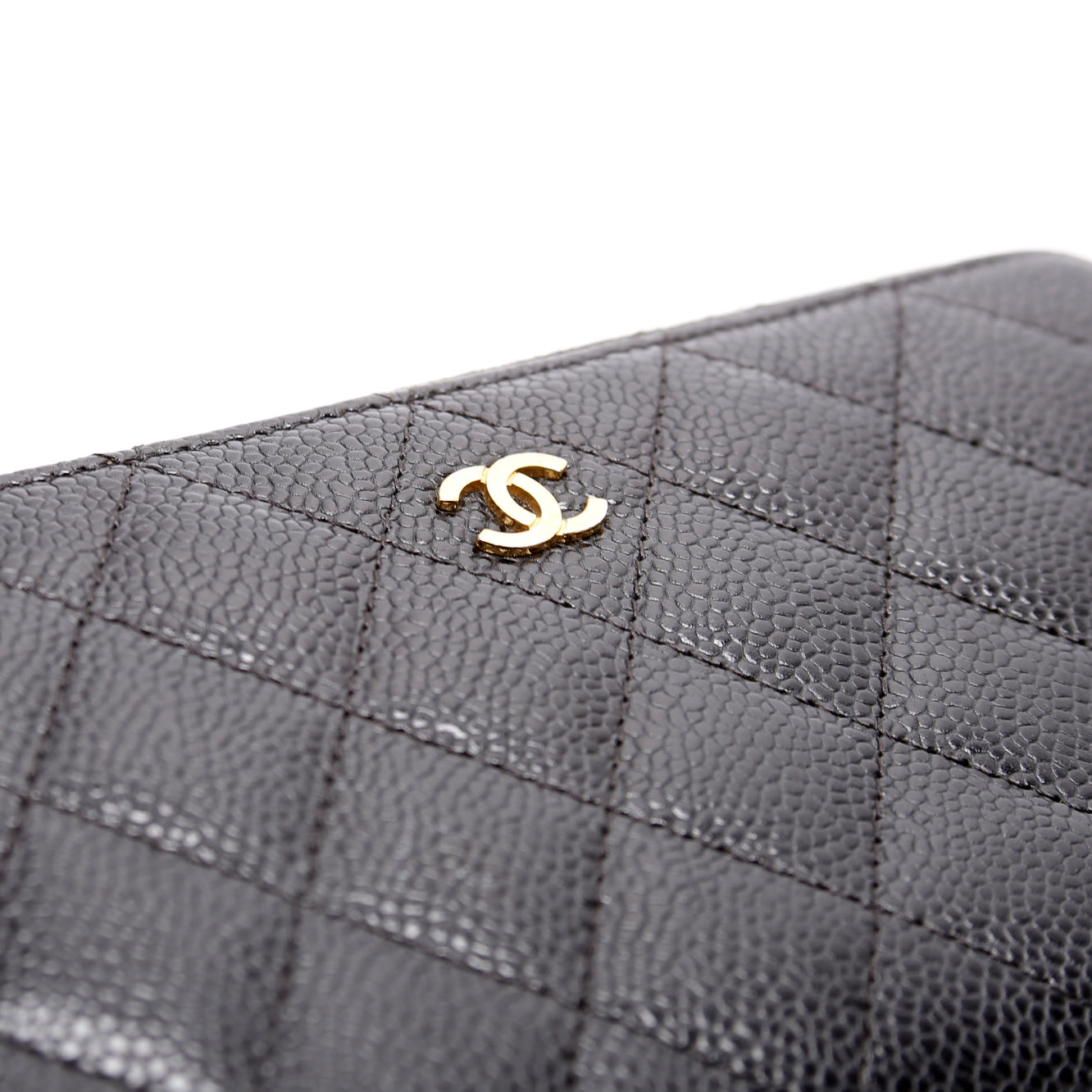 Chanel CC Caviar Small Zip Around Wallet