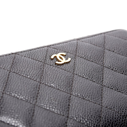 Chanel CC Caviar Small Zip Around Wallet