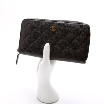 Chanel CC Caviar Small Zip Around Wallet