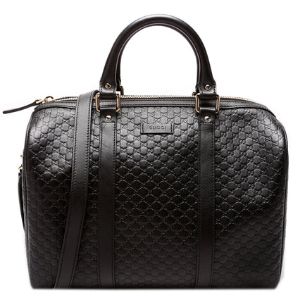 449646 Boston With Strap Micro Guccissima