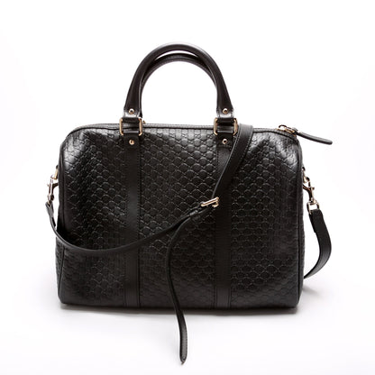 449646 Boston With Strap Micro Guccissima