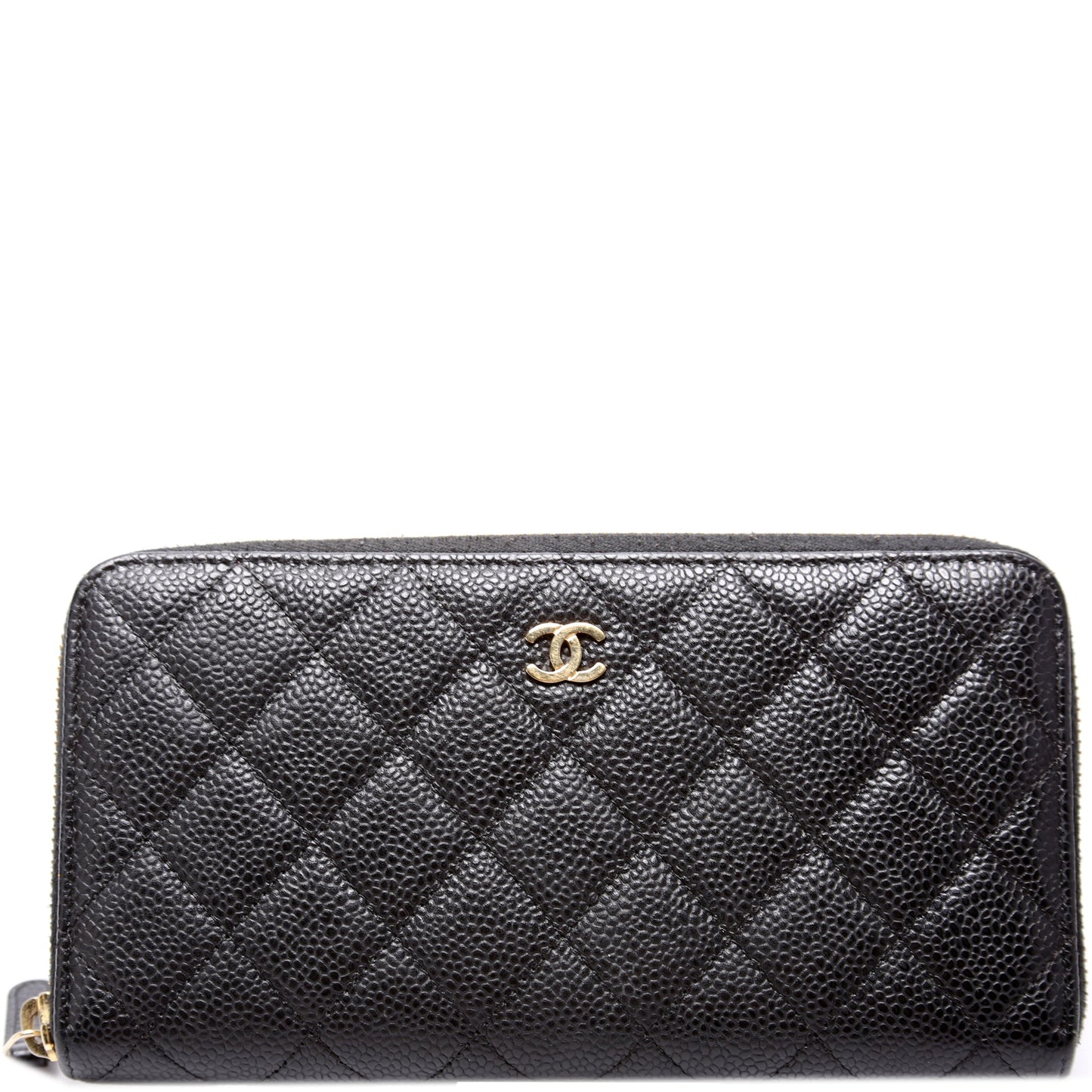 Chanel CC Caviar Small Zip Around Wallet