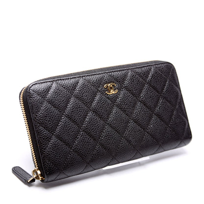 Chanel CC Caviar Small Zip Around Wallet