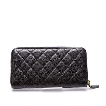 Chanel CC Caviar Small Zip Around Wallet