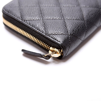 Chanel CC Caviar Small Zip Around Wallet