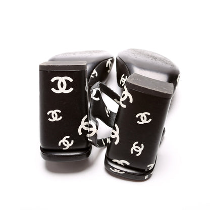 Chanel CC Printed Lambskin Platform Sandals Size 41