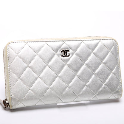 Chanel CC Quilted Zip Around Wallet