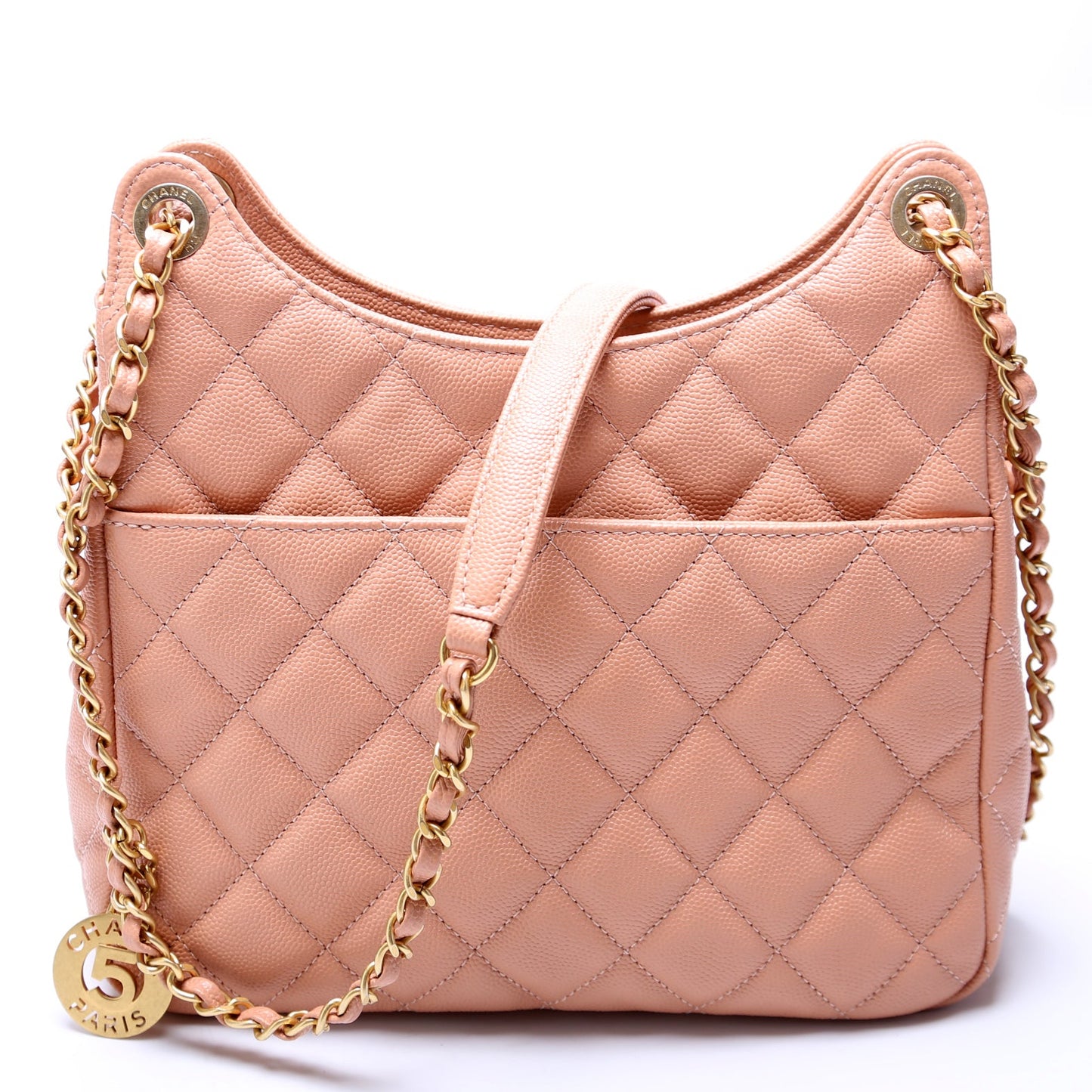 C Wavy Hobo Quilted Caviar