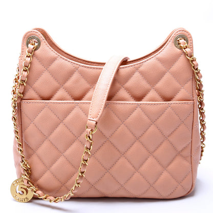 C Wavy Hobo Quilted Caviar