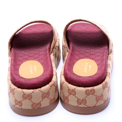Gucci Canvas Platform Slides Size 38