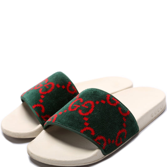 Gucci Velvet Rubber Slides Size 42