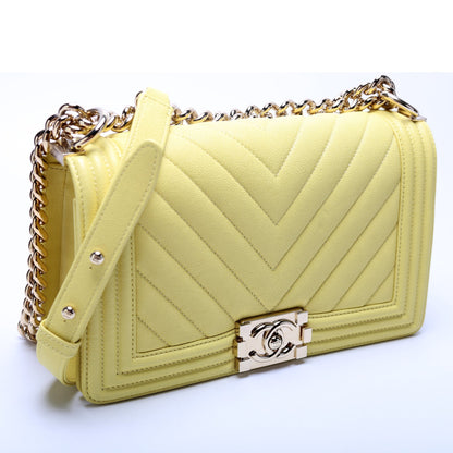 Chanel Boy Flap Medum Chevron Caviar
