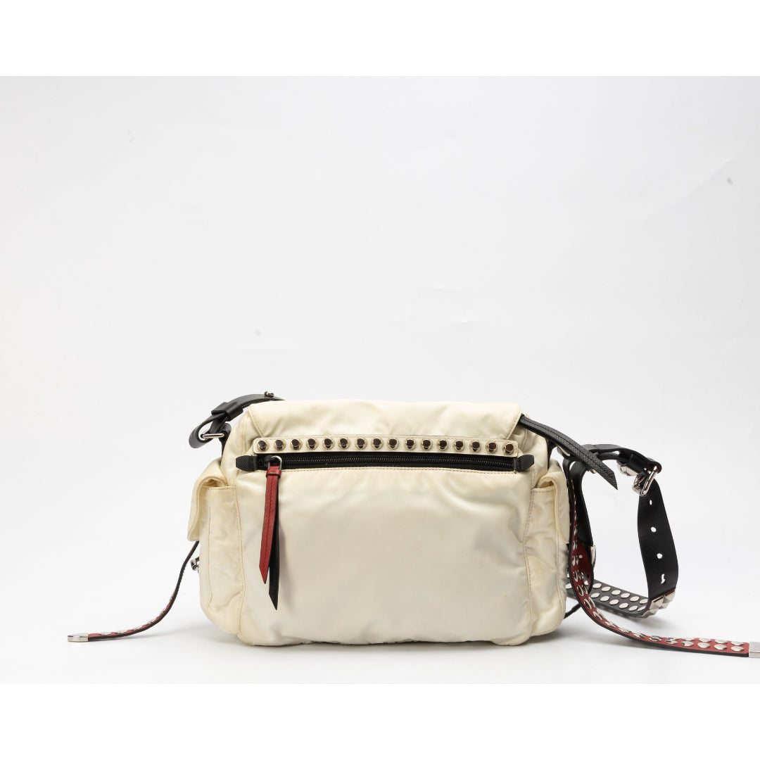 Prada New Vela Studded Messenger Bag