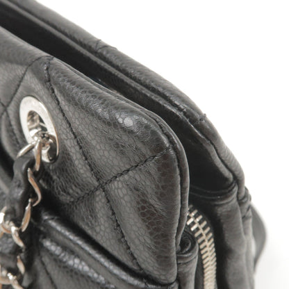 CHANEL Matelasse Caviar Skin Chain Tote Bag Black A67294