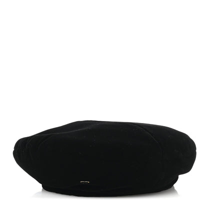 Velvet Beret Hat S Black