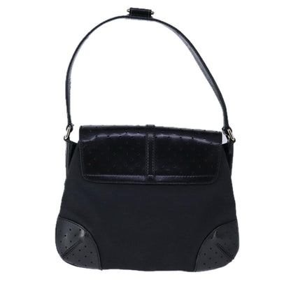 Gucci Interlocking G Black Canvas Shoulder Bag