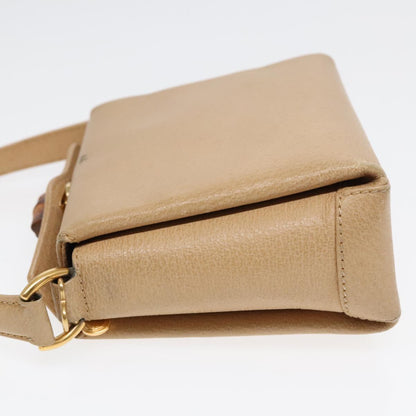 Gucci Bamboo Beige Leather Handbag