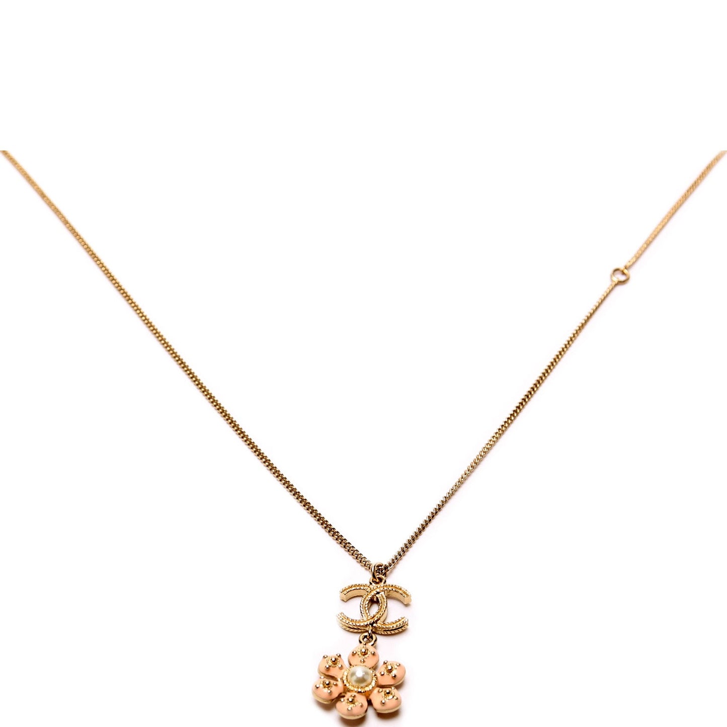 CC Flower Drop Pendant Necklace