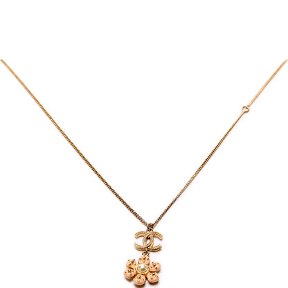 CC Flower Drop Pendant Necklace