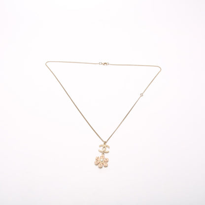 CC Flower Drop Pendant Necklace