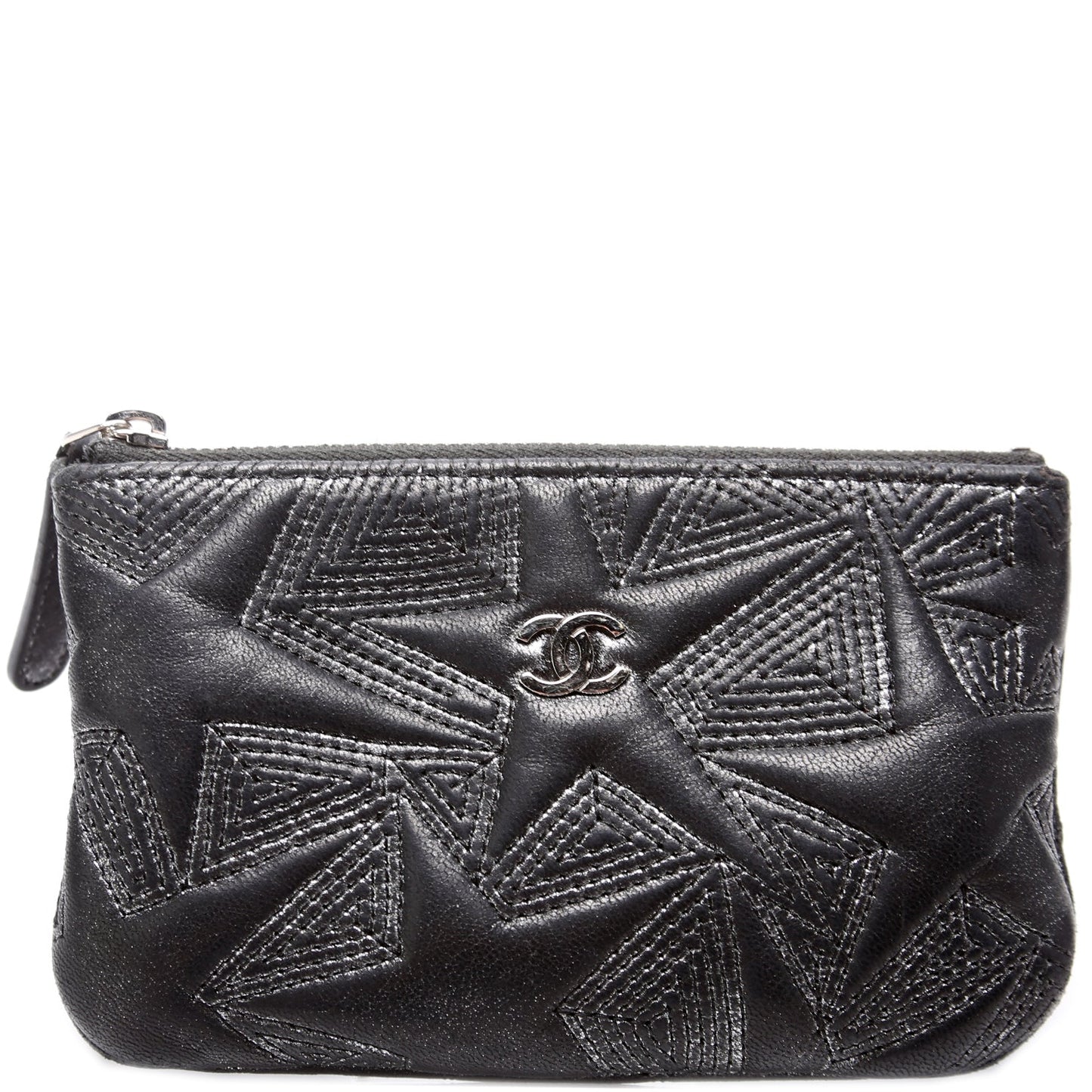 Classic Mini Pouch Star Embroidered Quilted Lambskin 24M