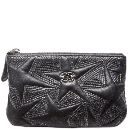 Classic Mini Pouch Star Embroidered Quilted Lambskin 24M