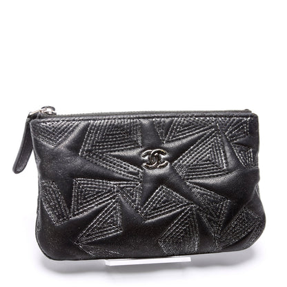 Classic Mini Pouch Star Embroidered Quilted Lambskin 24M
