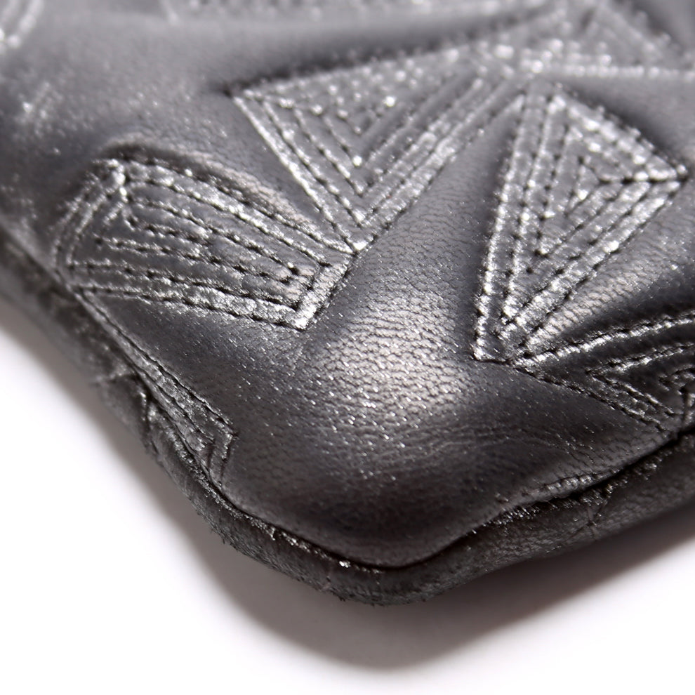 Classic Mini Pouch Star Embroidered Quilted Lambskin 24M