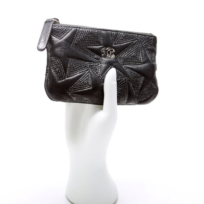 Classic Mini Pouch Star Embroidered Quilted Lambskin 24M