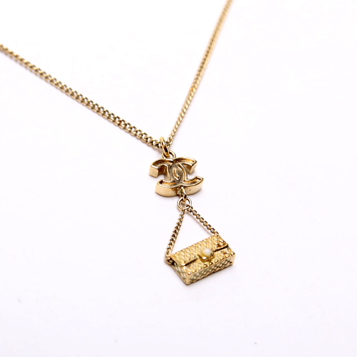 CC Flap Bag Pendant Necklace