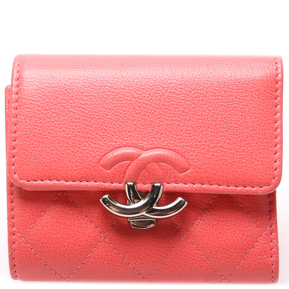 Chanel CC Compact Caviar Trifold Wallet