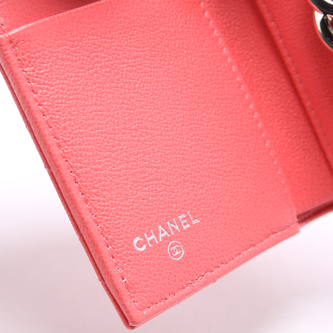 Chanel CC Compact Caviar Trifold Wallet