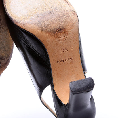 Cap Toe Slingback Pumps Size 37.5