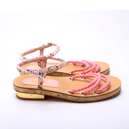 Tweed Cord Cork Sandals Size 40