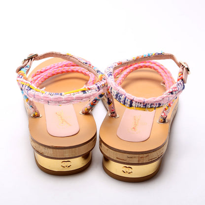 Tweed Cord Cork Sandals Size 40