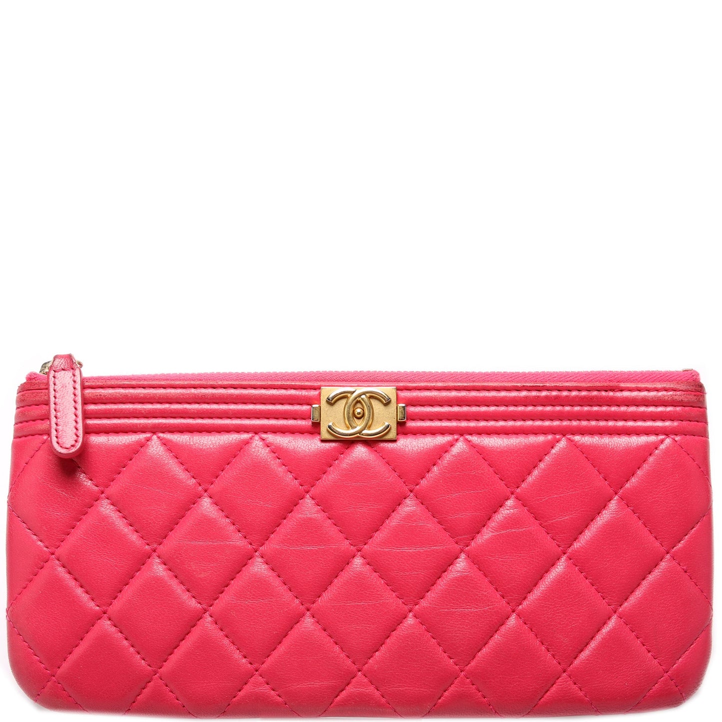 Boy Zipped Pouch Quilted Lambskin