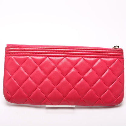 Boy Zipped Pouch Quilted Lambskin