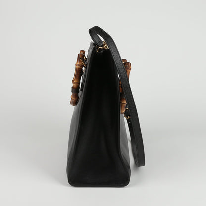 Gucci Medium Black Leather Diana Tote and Shoulder Bag 655658 65274935
