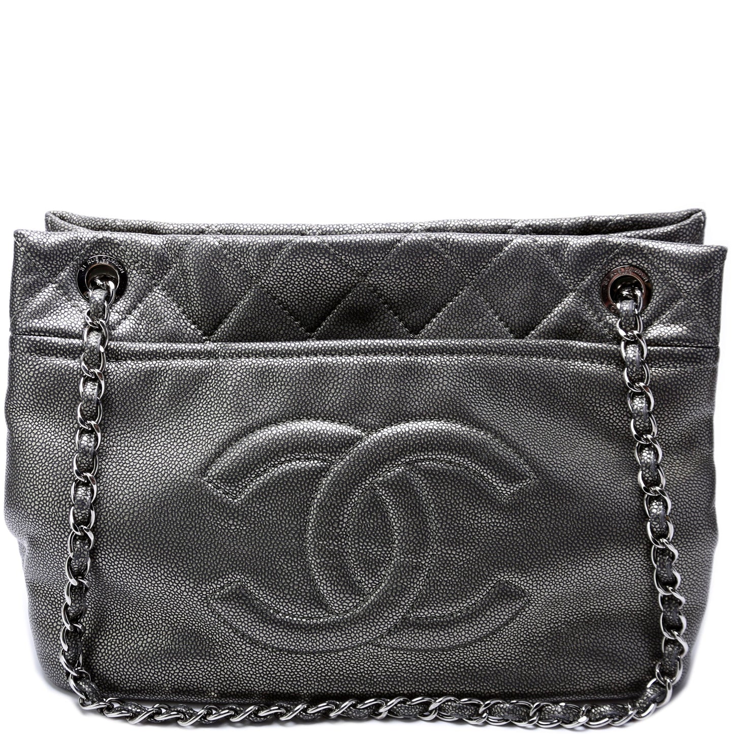 Soft CC TImeless Tote Caviar 14M Black