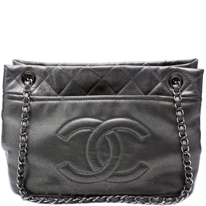 Soft CC TImeless Tote Caviar 14M Black