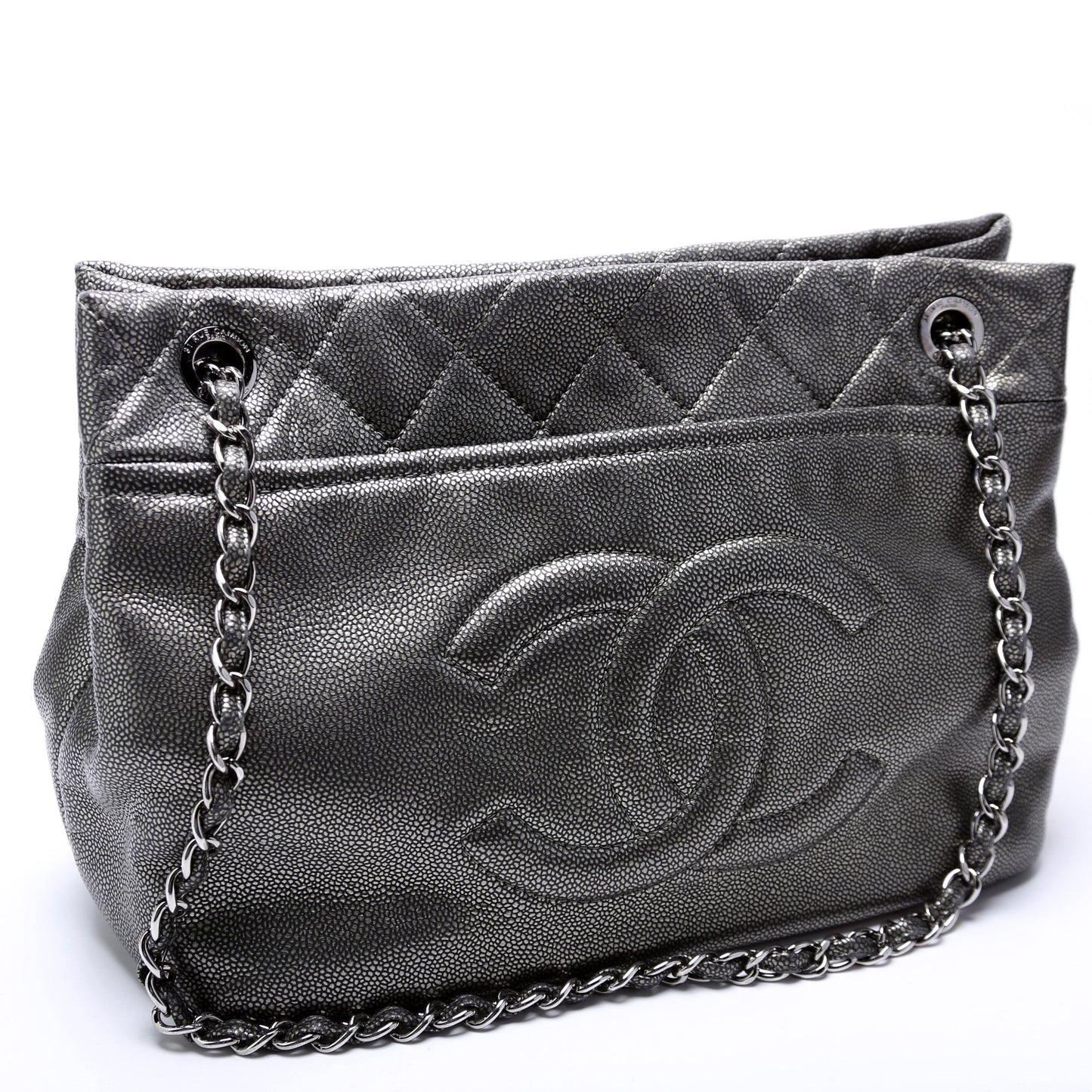 Soft CC TImeless Tote Caviar 14M Black