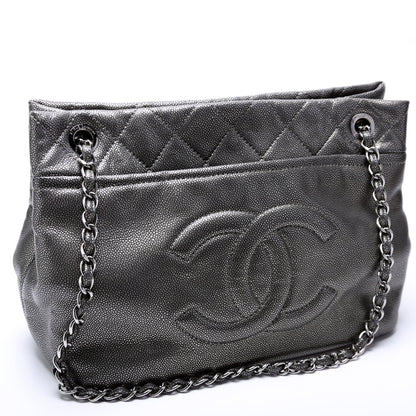 Soft CC TImeless Tote Caviar 14M Black