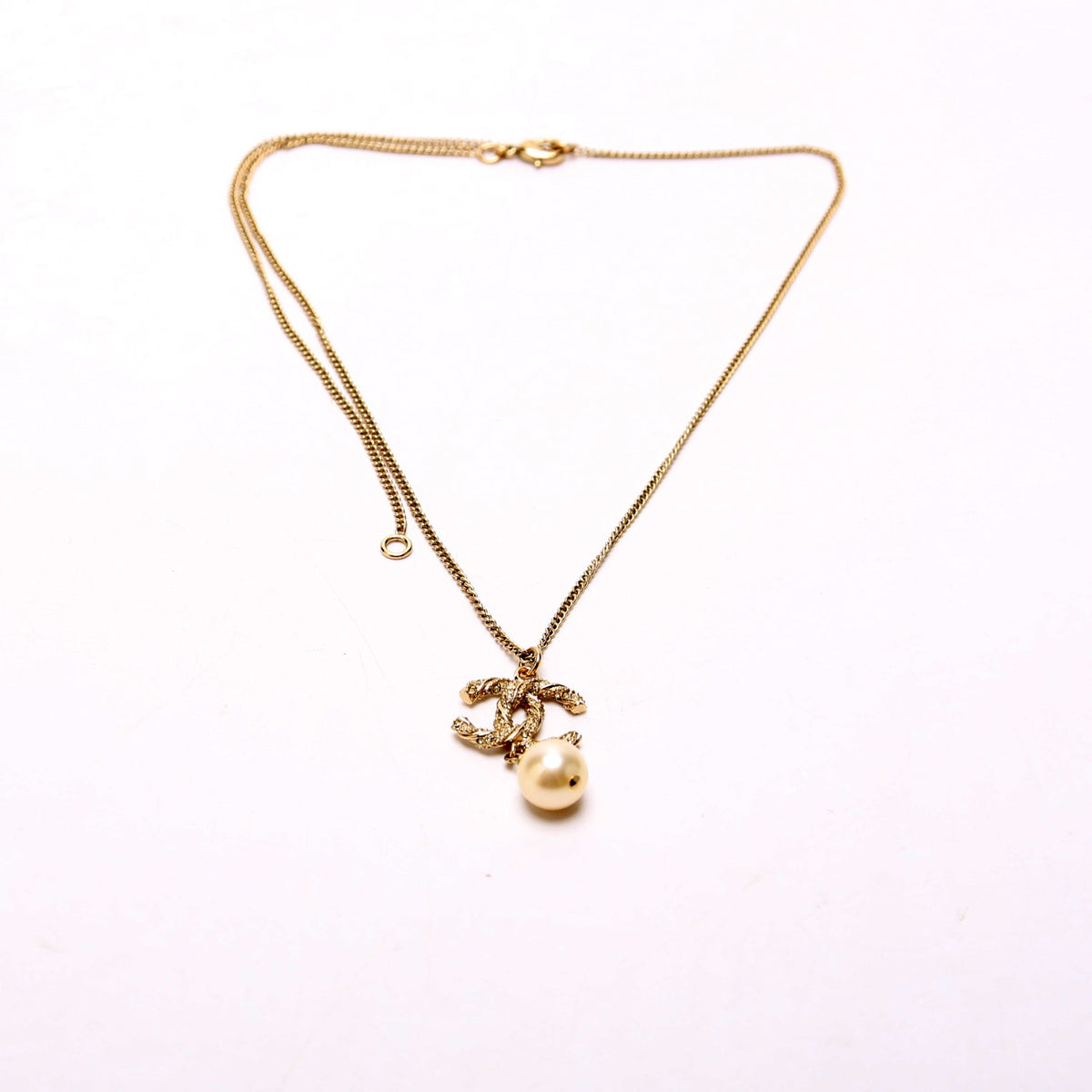 CC Crystals Faux Pearl Drop Necklace